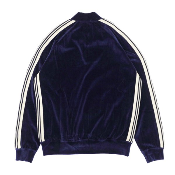 画像2: 【PointUp10%11/10迄】NEEDLES(ニードルズ)Rib Collar Track Jacket(リブカラートラックジャケット)"C/PE Velour" / Navy(ネイビー) (2)