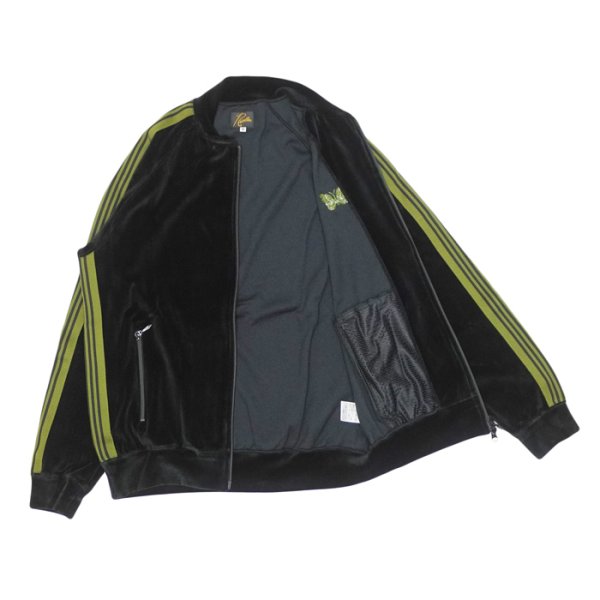 画像3: 【PointUp10%11/10迄】NEEDLES(ニードルズ)Rib Collar Track Jacket(リブカラートラックジャケット)"C/PE Velour" / Black(ブラック) (3)
