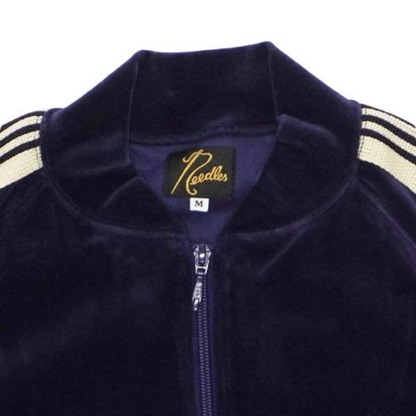 画像4: 【PointUp10%11/10迄】NEEDLES(ニードルズ)Rib Collar Track Jacket(リブカラートラックジャケット)"C/PE Velour" / Navy(ネイビー) (4)