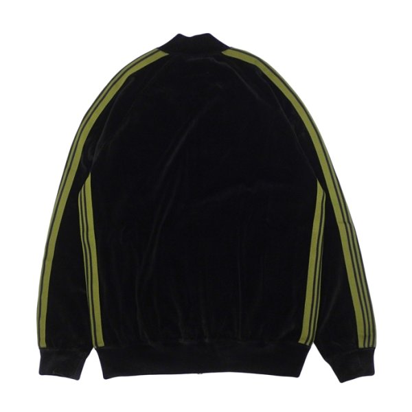 画像2: 【PointUp10%11/10迄】NEEDLES(ニードルズ)Rib Collar Track Jacket(リブカラートラックジャケット)"C/PE Velour" / Black(ブラック) (2)