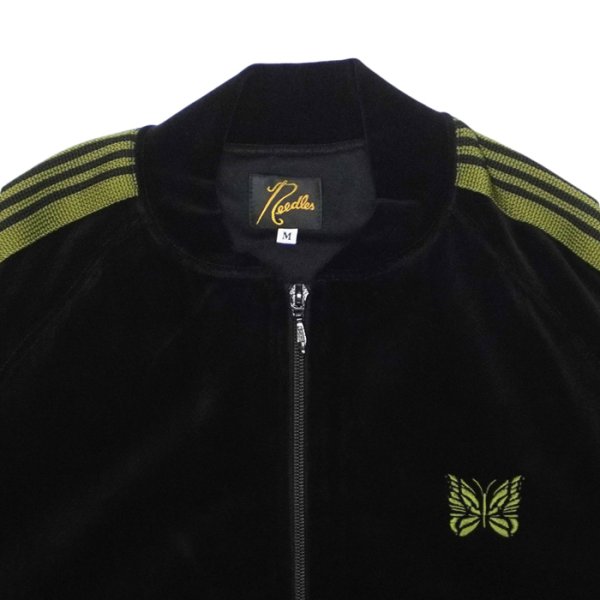 画像4: 【PointUp10%11/10迄】NEEDLES(ニードルズ)Rib Collar Track Jacket(リブカラートラックジャケット)"C/PE Velour" / Black(ブラック) (4)