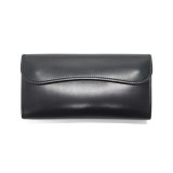 WILD SWANS（ワイルドスワンズ）WAVE（ウェイブ）ロングウォレット/ブラック"シェルコードバン"×ブラック”型押しサドルプルアップ”