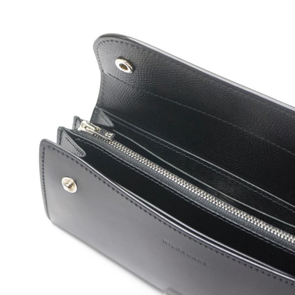 画像6: WILD SWANS（ワイルドスワンズ）WAVE（ウェイブ）ロングウォレット/ブラック"ホーウィンコードバン"×ブラック”型押しサドルプルアップ” (6)