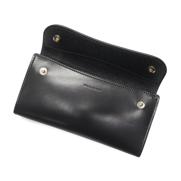 画像5: WILD SWANS（ワイルドスワンズ）WAVE（ウェイブ）ロングウォレット/ブラック"ホーウィンコードバン"×ブラック”型押しサドルプルアップ” (5)