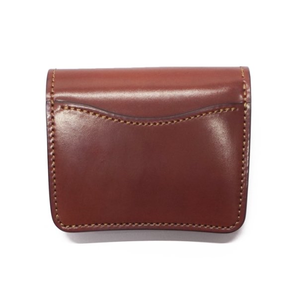 画像2: WILD SWANS（ワイルドスワンズ）CASA（カーサ）コンパクトウォレット/#2"シェルコードバン"×バーガンディ"型押しサドルプルアップ" (2)