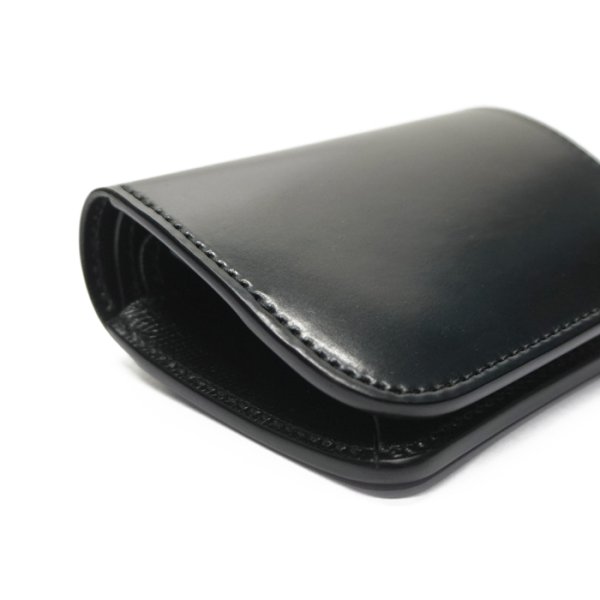 画像3: WILD SWANS（ワイルドスワンズ）CASA（カーサ）コンパクトウォレット/ブラック"シェルコードバン"×ブラック"型押しサドルプルアップ" (3)