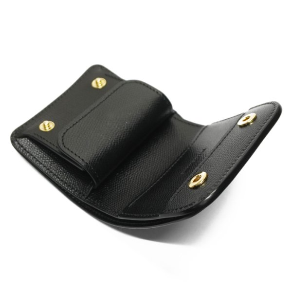 画像5: WILD SWANS（ワイルドスワンズ）CASA（カーサ）コンパクトウォレット/ブラック"シェルコードバン"×ブラック"型押しサドルプルアップ" (5)