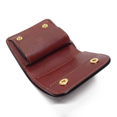 画像1: WILD SWANS（ワイルドスワンズ）CASA（カーサ）コンパクトウォレット/#2"シェルコードバン"×バーガンディ"型押しサドルプルアップ"