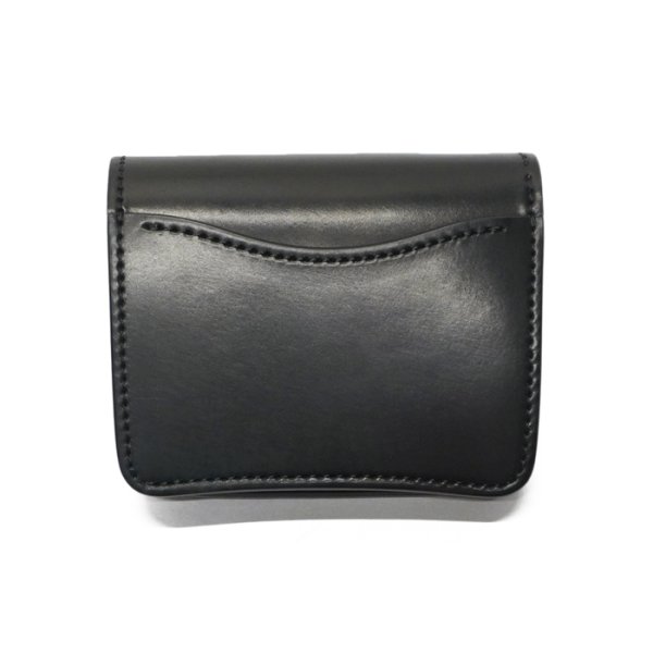 画像2: WILD SWANS（ワイルドスワンズ）CASA（カーサ）コンパクトウォレット/ブラック"シェルコードバン"×ブラック"型押しサドルプルアップ" (2)