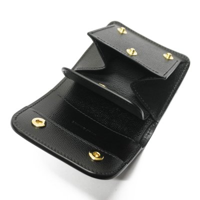 画像2: WILD SWANS(ワイルドスワンズ)CASA(カーサ)コンパクトウォレット/ブラック"シェルコードバン"×ブラック"型押しサドルプルアップ"