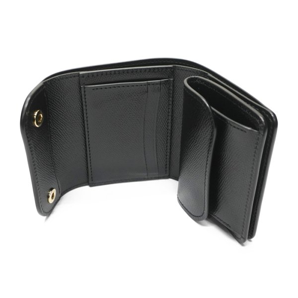 画像5: WILD SWANS（ワイルドスワンズ）ENO（イーノ）ミニ3つ折りウォレット/ブラック"シェルコードバン"×ブラック"型押しサドルプルアップ" (5)