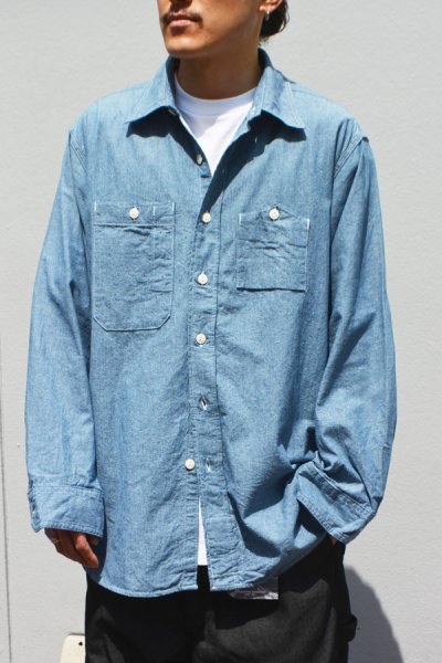 画像10: ENGINEERED GARMENTS（エンジニアードガーメンツ）WORK SHIRT（ワークシャツ）"4.5oz Cotton Chambray" / Blue（ライトブルー） (10)