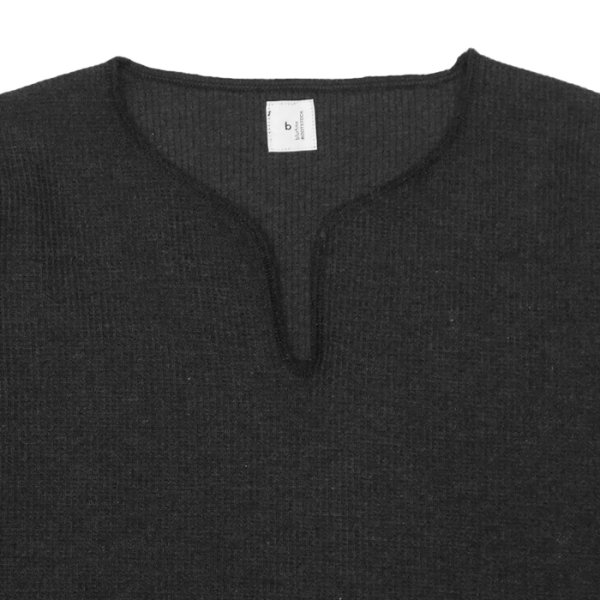 画像3: blurhms ROOTSTOCK（ブラームスルーツストック）Rough&Smooth Thermal Over-Neck L/S（ラフ&スムースサーマルオーバーネックシャツ ロングスリーブ）/ Heather Charcoal（ヘザーチャコール） (3)