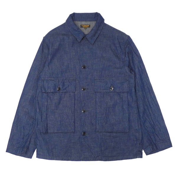 画像1: *A VONTADE（アボンタージ）Naval Utility Jacket（ナバルユーティリティジャケット）"Indigo＆Black Denim" / Indigo（インディゴ） (1)