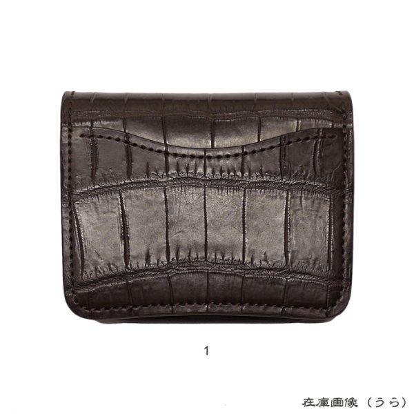 画像10: WILD SWANS(ワイルドスワンズ)CASA(カーサ)コンパクトウォレット/チョコ"クロコダイル"×ダークブラウン"イングリッシュブライドル" (10)