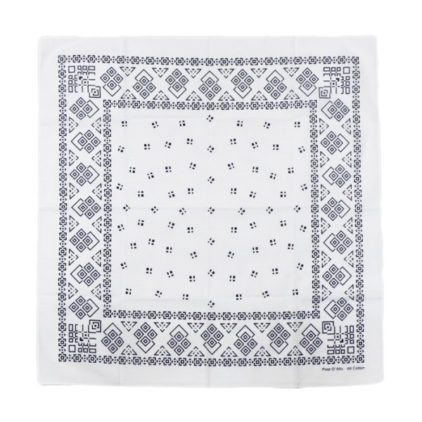 画像3: 【PointUp10%11/10迄】Post O'Alls(ポストオーバーオールズ)Dia POST Bandana Hankie(ダイアポスト バンダナハンキー)"Cotton Sheeting" / Navy(ネイビー)・White(ホワイト)※メール便発送可※ (3)