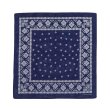 画像2: Post O'Alls（ポストオーバーオールズ）Dia POST Bandana Hankie（ダイアポスト バンダナハンキー）"Cotton Sheeting" / Navy（ネイビー）・White（ホワイト）※メール便発送可※ (2)