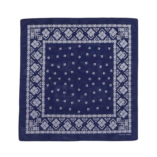 画像2: 【PointUp10%11/10迄】Post O'Alls(ポストオーバーオールズ)Dia POST Bandana Hankie(ダイアポスト バンダナハンキー)"Cotton Sheeting" / Navy(ネイビー)・White(ホワイト)※メール便発送可※ (2)