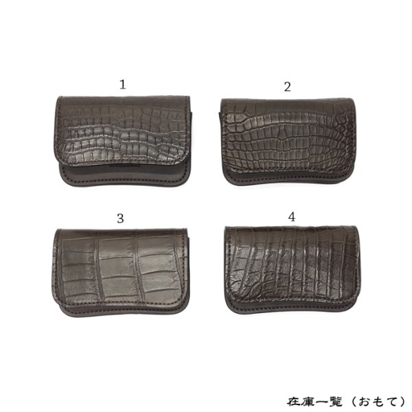 画像7: WILD SWANS（ワイルドスワンズ）GENERAL（ジェネラル）カードケース/チョコ"クロコダイル"×ダークブラウン"イングリッシュブライドル" (7)