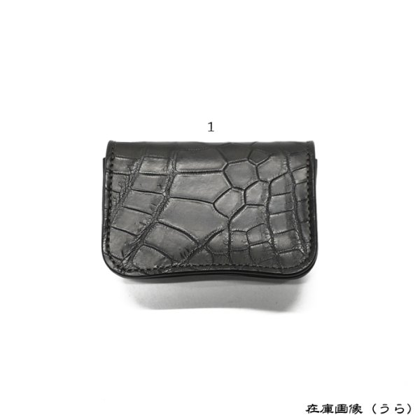 画像8: WILD SWANS（ワイルドスワンズ）GENERAL（ジェネラル）カードケース/ブラック"クロコダイル"×ブラック"イングリッシュブライドル" (8)
