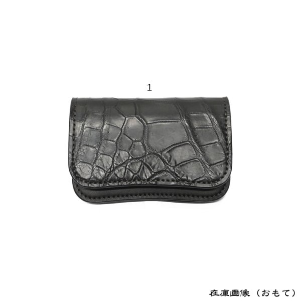 画像7: WILD SWANS（ワイルドスワンズ）GENERAL（ジェネラル）カードケース/ブラック"クロコダイル"×ブラック"イングリッシュブライドル" (7)