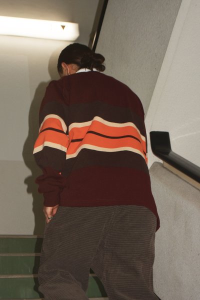 画像9: BARBARIAN（バーバリアン）Heavy Weight Rugby Collar Shirt（ヘビーウェイト ラグビーカラーシャツ）"BOLD MOUNTAINEER" / Harvard×Brown×Beige×Burnt Orange（ハーバード×ブラウン×ベージュ×B,オレンジ） (9)