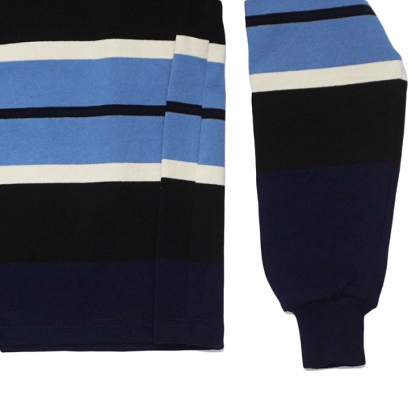 画像5: BARBARIAN（バーバリアン）Heavy Weight Rugby Collar Shirt（ヘビーウェイト ラグビーカラーシャツ）"BOLD MOUNTAINEER" / Navy×Black×Ivory×Columbia（ネイビー×ブラック×アイボリー×コロンビア） (5)