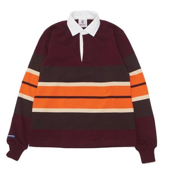 画像1: BARBARIAN（バーバリアン）Heavy Weight Rugby Collar Shirt（ヘビーウェイト ラグビーカラーシャツ）"BOLD MOUNTAINEER" / Harvard×Brown×Beige×Burnt Orange（ハーバード×ブラウン×ベージュ×B,オレンジ） (1)