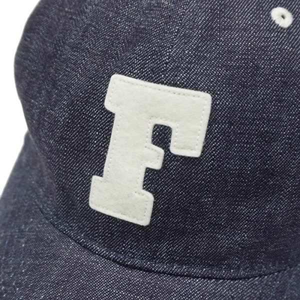 画像6: FULLCOUNT（フルカウント）#6843 6Panel Denim Baseball Cap（6パネルデニムベースボールキャップ）‘F' Patch / Indigo Blue（インディゴブルー） (6)