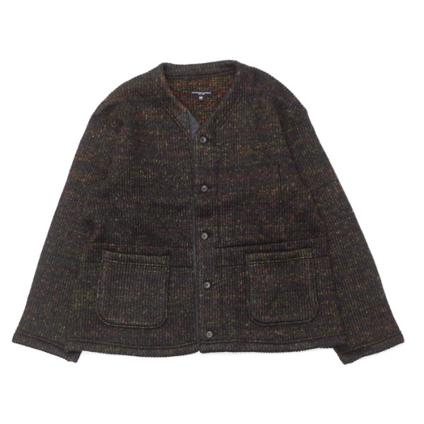 画像1: ENGINEERED GARMENTS（エンジニアードガーメンツ）KNIT CARDIGAN（ニットカーディガン）"Wool Poly Nep Sweater Knit" / Brown（ブラウン） (1)