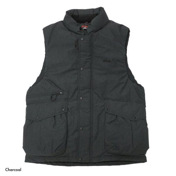画像2: NANGA(ナンガ)HINOC DOWN VEST(ヒノックダウンベスト)/ Charcoal(チャコール)・Beige(ベージュ) (2)