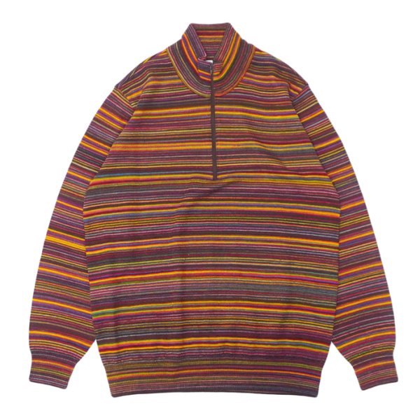 画像1: COOHEM（コーヘン）MULTI KURARI TENJIKU KNIT PULLOVER（マルチクサリ天竺ニットプルオーバー）/ Red（レッド） (1)