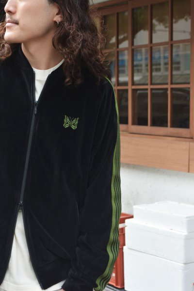 画像9: 【PointUp10%11/10迄】NEEDLES(ニードルズ)Rib Collar Track Jacket(リブカラートラックジャケット)"C/PE Velour" / Black(ブラック) (9)
