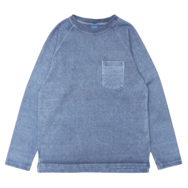 画像1: Good On(グッドオン)Long Sleeve Heavy Raglan Pocket Tee(ロングスリーブヘビーラグランポケットTシャツ)"Pigment Dye" / Ajisai(アジサイ) (1)
