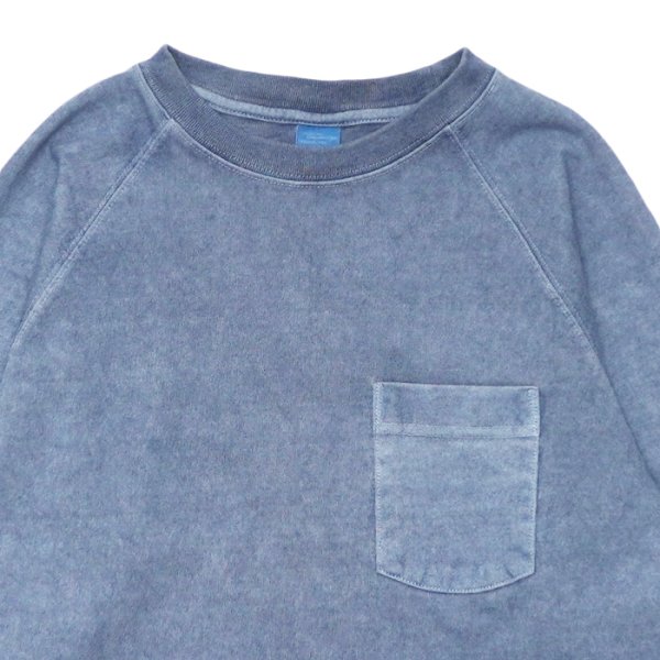 画像3: Good On(グッドオン)Long Sleeve Heavy Raglan Pocket Tee(ロングスリーブヘビーラグランポケットTシャツ)"Pigment Dye" / Ajisai(アジサイ) (3)