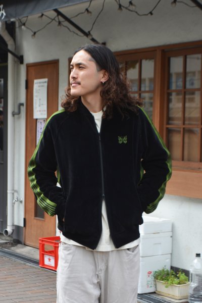 画像8: 【PointUp10%11/10迄】NEEDLES(ニードルズ)Rib Collar Track Jacket(リブカラートラックジャケット)"C/PE Velour" / Black(ブラック) (8)
