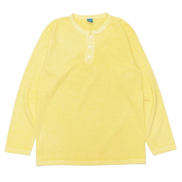 画像1: Good On(グッドオン)Long Sleeve Henley Neck Tee(ロングスリーブヘンリーネックTシャツ)"Pigment Dye" / Straw(ストロー) (1)