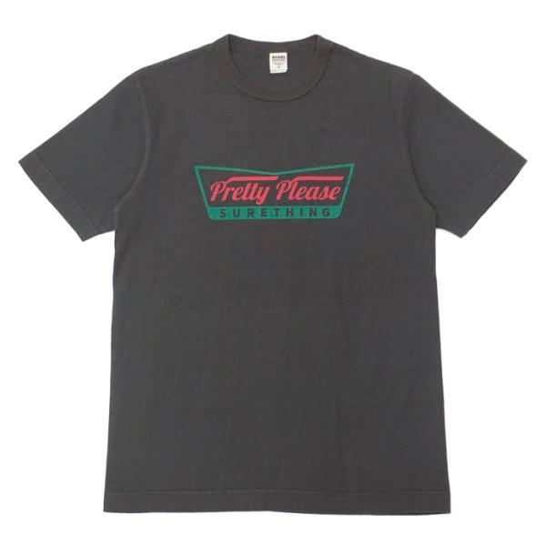 画像1: BARNS OUTFITTERS (バーンズアウトフィッターズ) "STANDARD" TSURI-AMI Crew Print T-Shirt (吊り編みクループリントTシャツ)"Pretty Pleace" / Black (ブラック) (1)