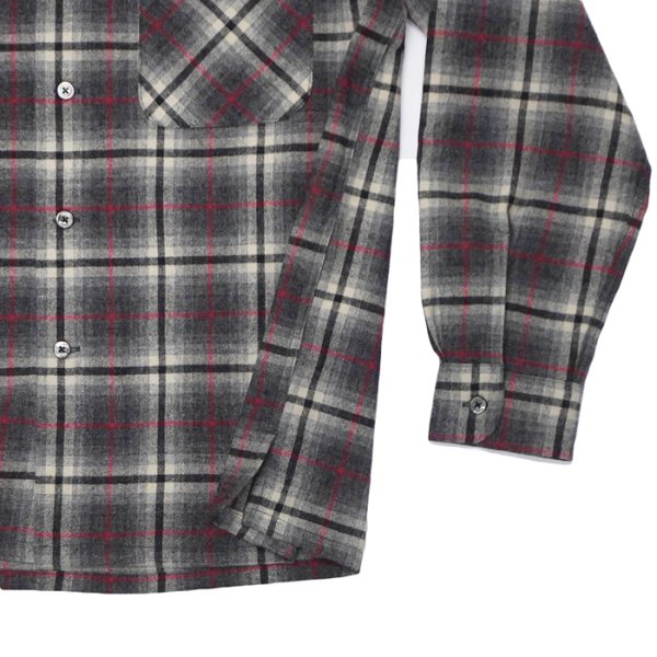 画像5: ＜30％OFF＞*A VONTADE（アボンタージ）Wool Plaid Open Color Shirt（ウールプレイドオープンカラーシャツ）/ Grey×Red（グレー×レッド）※Sサイズのみ (5)