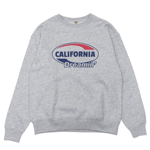 画像1: BARNS OUTFITTERS (バーンズアウトフィッターズ)Super Heavy Weight  Sweat Shirt(スーパーヘビーウェイトスウェットシャツ)"Calfornia Dreamin'" / Grey(グレー) (1)