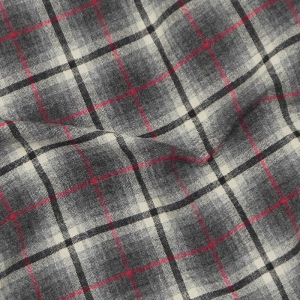 画像6: ＜30％OFF＞*A VONTADE（アボンタージ）Wool Plaid Open Color Shirt（ウールプレイドオープンカラーシャツ）/ Grey×Red（グレー×レッド）※Sサイズのみ (6)
