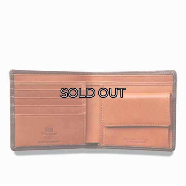画像2: Whitehouse Cox（ホワイトハウスコックス）S7532 Coin Wallet（2つ折りウォレット）/Brown×Tan（ブラウン×タン） (2)