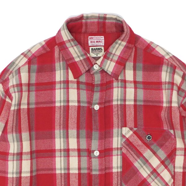 画像3: BARNS OUTFITTERS×BIG MAC（バーンズアウトフィッターズ×ビックマック）Flannel L/S Shirt（フランネルロングスリーブシャツ） / Red（レッド） (3)