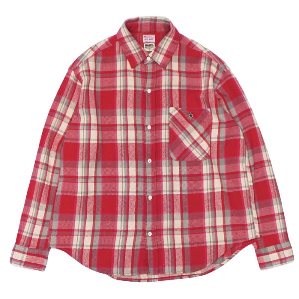 画像1: BARNS OUTFITTERS×BIG MAC（バーンズアウトフィッターズ×ビックマック）Flannel L/S Shirt（フランネルロングスリーブシャツ） / Red（レッド） (1)