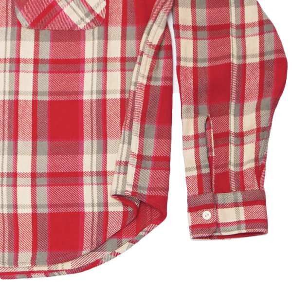 画像5: BARNS OUTFITTERS×BIG MAC（バーンズアウトフィッターズ×ビックマック）Flannel L/S Shirt（フランネルロングスリーブシャツ） / Red（レッド） (5)