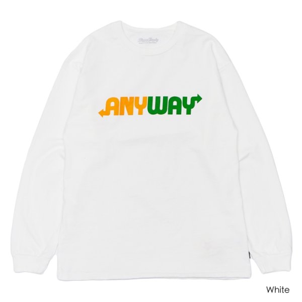 画像2: ＜30%OFF＞Sloppy Supply（スラッピーサプライ）Long Sleeve Print Tee（ロングスリーブプリントTシャツ）"ANYWAY" / White（ホワイト）・Black（ブラック） (2)