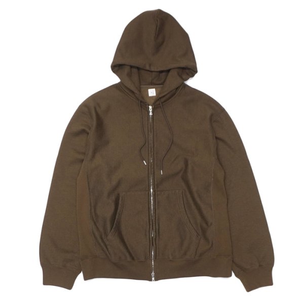 画像1: blurhms ROOTSTOCK（ブラームスルーツストック）Soft&Hard Sweat Hoodie Zip（ソフト&ハードスウェットフーディジップ）/ Khaki Brown（カーキブラウン） (1)