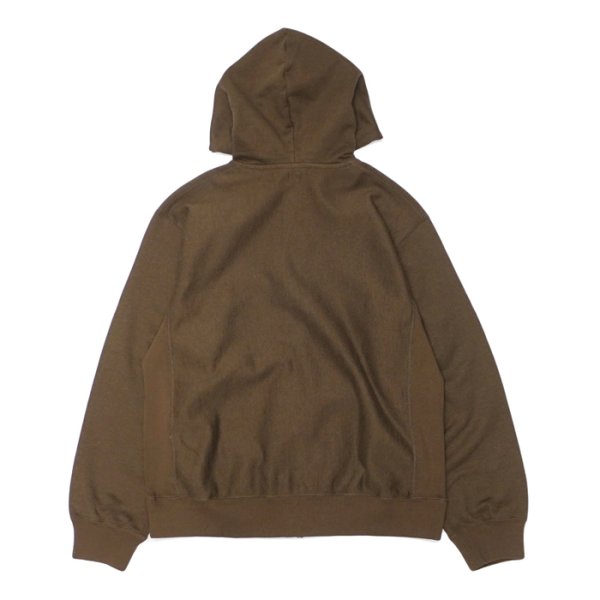 画像2: blurhms ROOTSTOCK（ブラームスルーツストック）Soft&Hard Sweat Hoodie Zip（ソフト&ハードスウェットフーディジップ）/ Khaki Brown（カーキブラウン） (2)