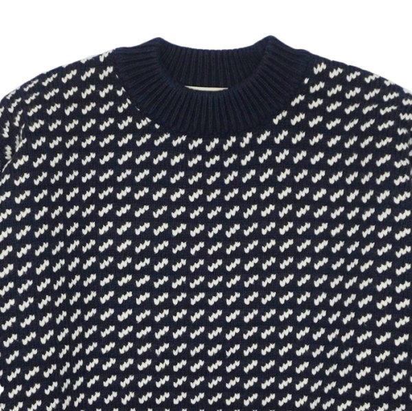 画像3: L.L.Bean（エルエルビーン）W's Wayne Sweater Bard's-Eye（ウィメンズ ウェインセーターバーズアイ）"Japan Edition" / Navy×Natural（ネイビー×ナチュラル） (3)
