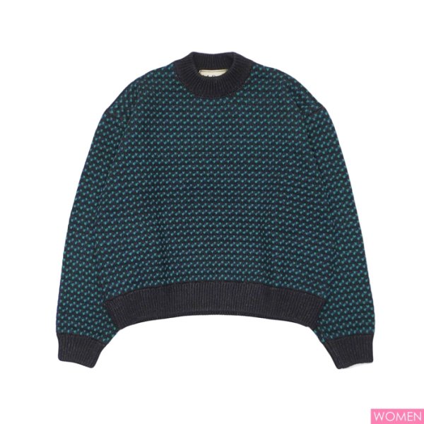 画像1: L.L.Bean（エルエルビーン）Ladies Wayne Sweater Bard's-Eye（レディース ウェインセーターバーズアイ）"Japan Edition" / Charcoal×Plum×Teal（チャコール×パルム×ティール） (1)